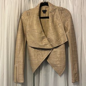 Shayna Drape Genuine Leather Jacket